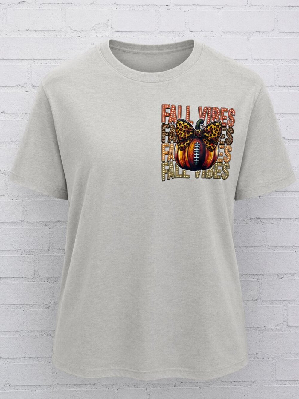 New Fall Vibes Women Autumn Graphic Design Tee Shirt Short Sleeve Size XL